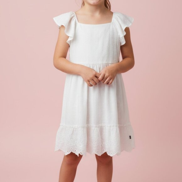 GAP White Eyelet Casual Kids Dress (Size L/10-12) - Picture 1 of 8